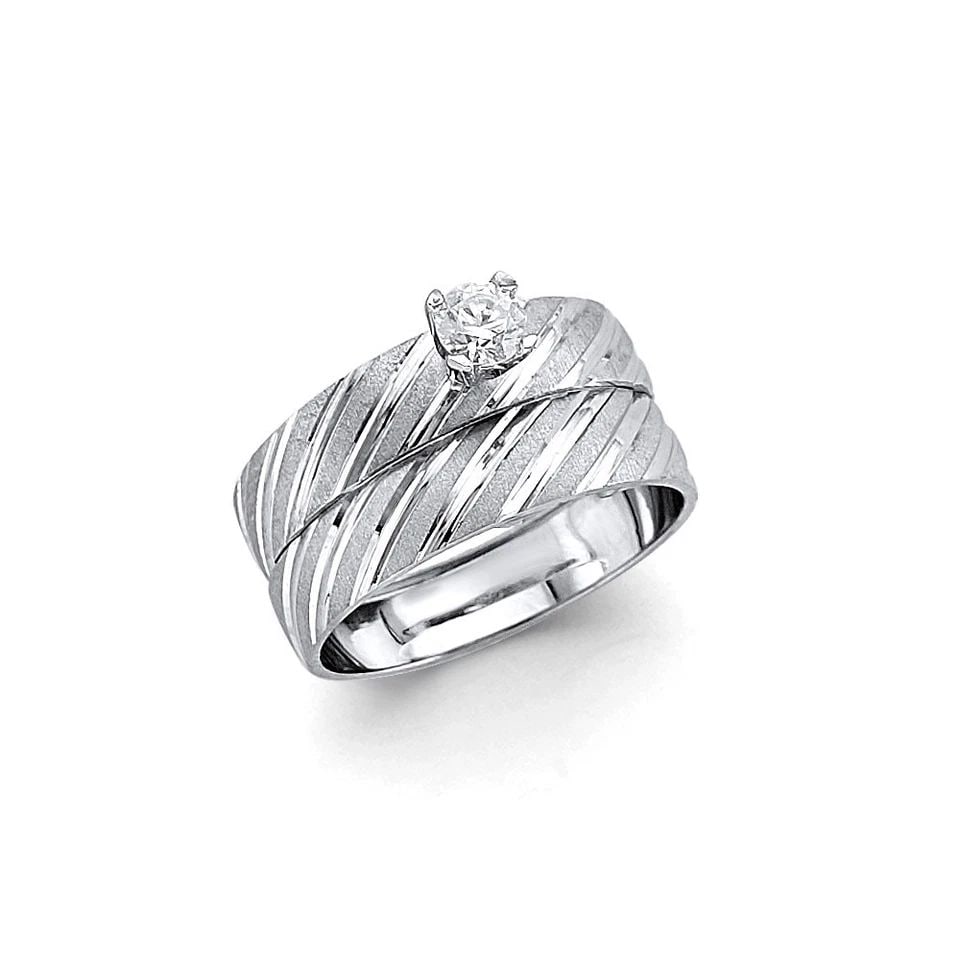 NEW 14K WHITE GOLD LADIES WEDDING BAND (1 of 1)