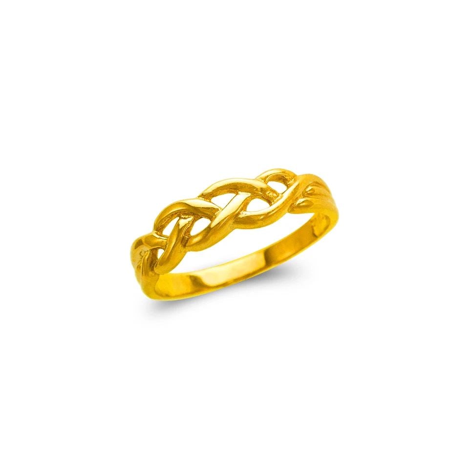 NEW 14K YELLOW GOLD LADIES WEAVED DESIGN RING (1 of 1)