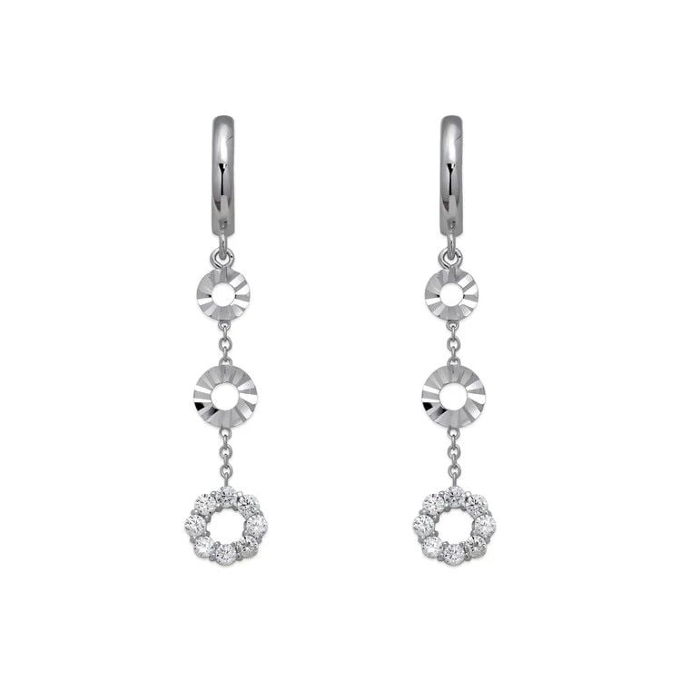 NEW 14K WHITE GOLD FANCY HEART AND STAR EARRINGS: NEW 14K WHITE GOLD FANCY HEART AND STAR EARRINGS FANCY HEART AND STAR EARRINGS NEW 14K WHITE GOLD Width: Approx. 11x32mm Apx WEIGHT: 2.2g