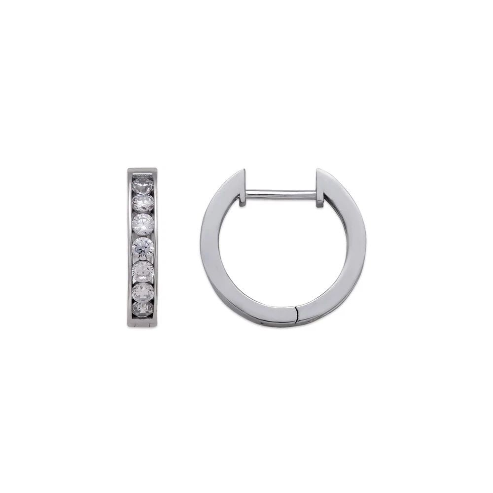 NEW 14K WHITE GOLD HIGH POLISHED HUGGIE EARRINGS: NEW 14K WHITE GOLD HIGH POLISHED HUGGIE EARRINGS HIGH POLISHED HUGGIE EARRINGS NEW 14K WHITE GOLD Width: Approx. 2.5x14mm Apx WEIGHT: 2.2g