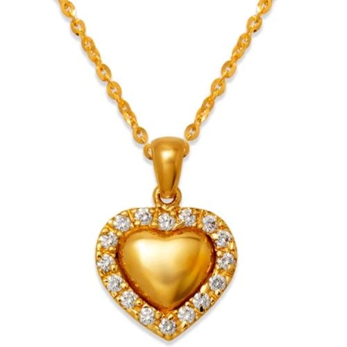 NEW 14K YELLOW GOLD HEART PENDANT (1 of 1)