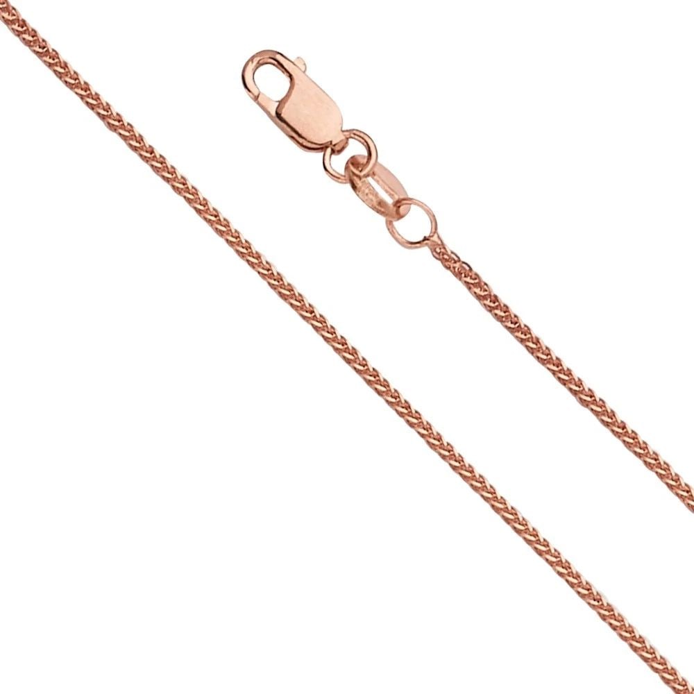 NEW 14K PINK GOLD 0.8MM SQ DC WHEAT CHAIN 020 (1 of 1)