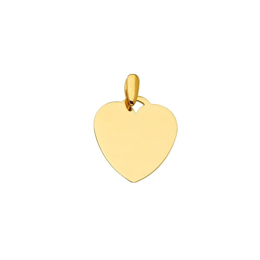 NEW 14K YELLOW GOLD ENGRAVABLE HEART PENDANT (1 of 2)