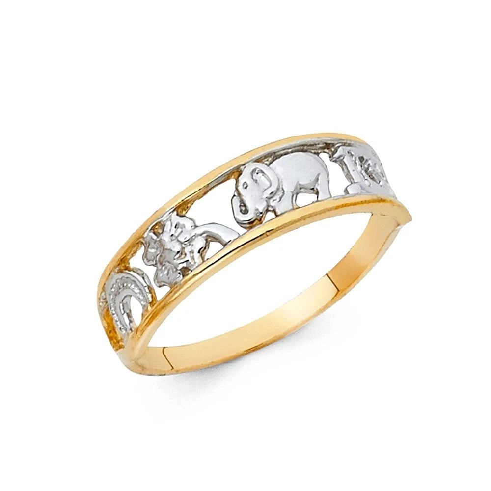 NEW 14K TWO TONE GOLD LUCKY RING (1 of 2)