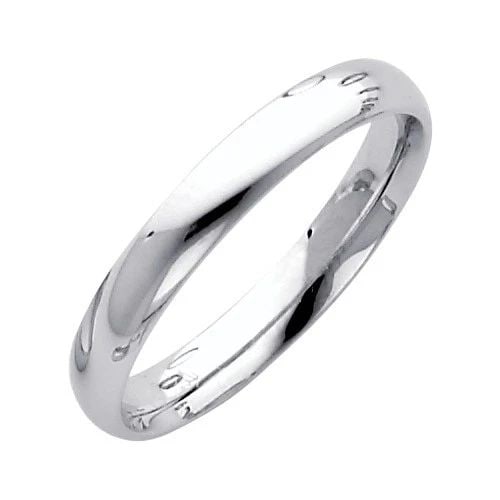 NEW 14K WHITE GOLD 3MM COMFORT FIT WEDDING BAND - SIZE 7 (1 of 1)