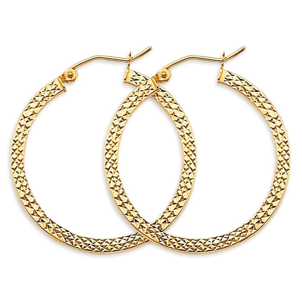NEW 14K YELLOW GOLD DC HOOP EARRINGS (1 of 1)