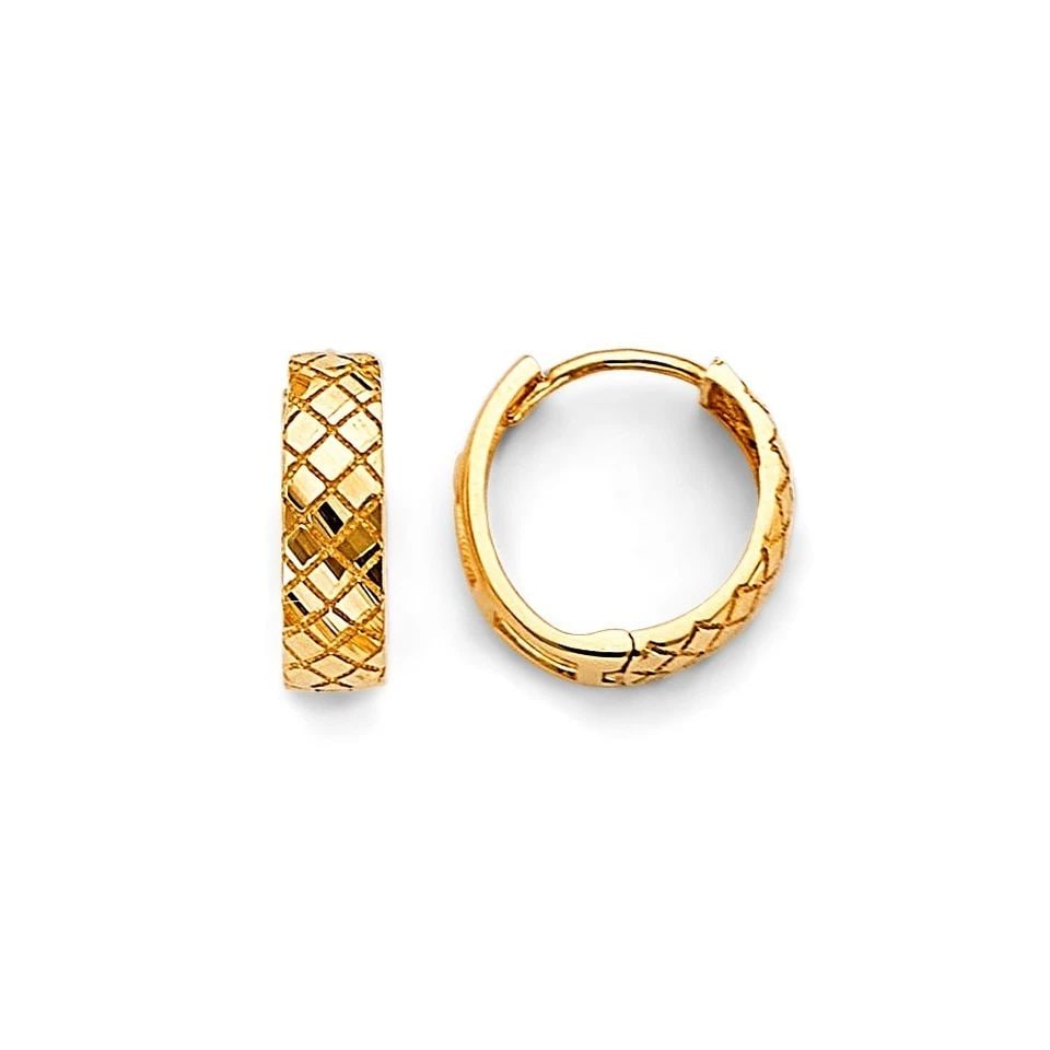 NEW 14K YELLOW GOLD HUGGIES EARRINGS (1 of 1)