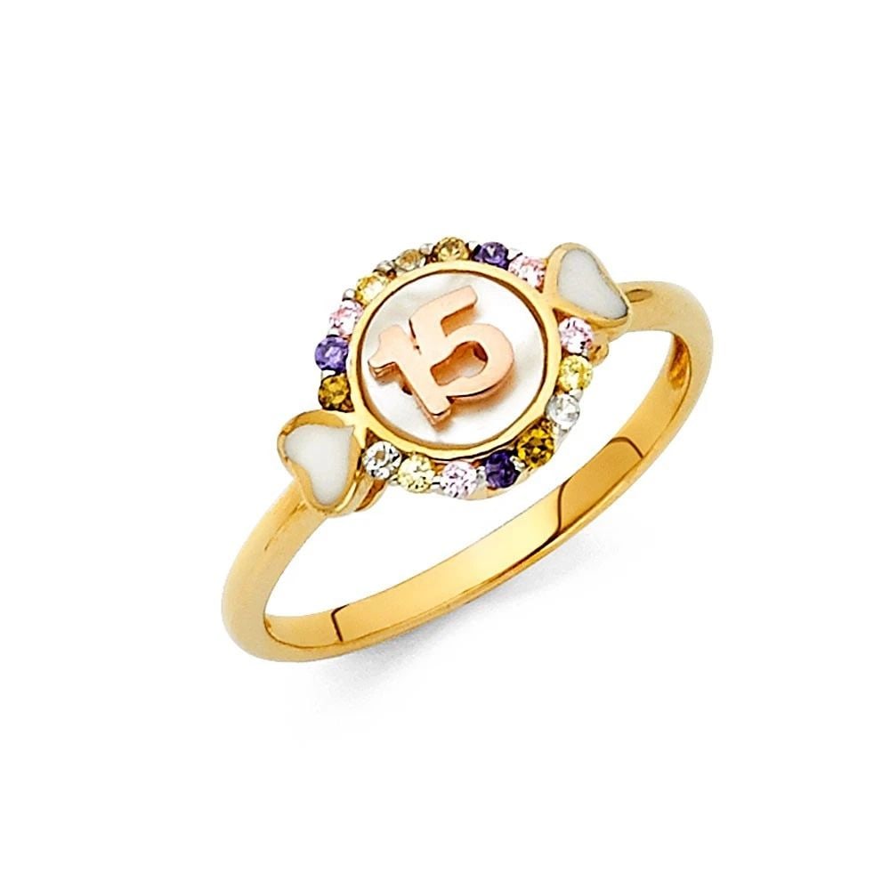 NEW 14K TWO TONE GOLD 15 YEARS RING (1 of 2)