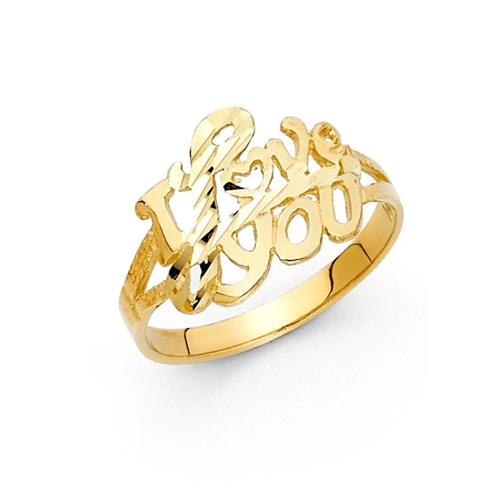 NEW 14K YELLOW GOLD I LOVE YOU RING (1 of 1)