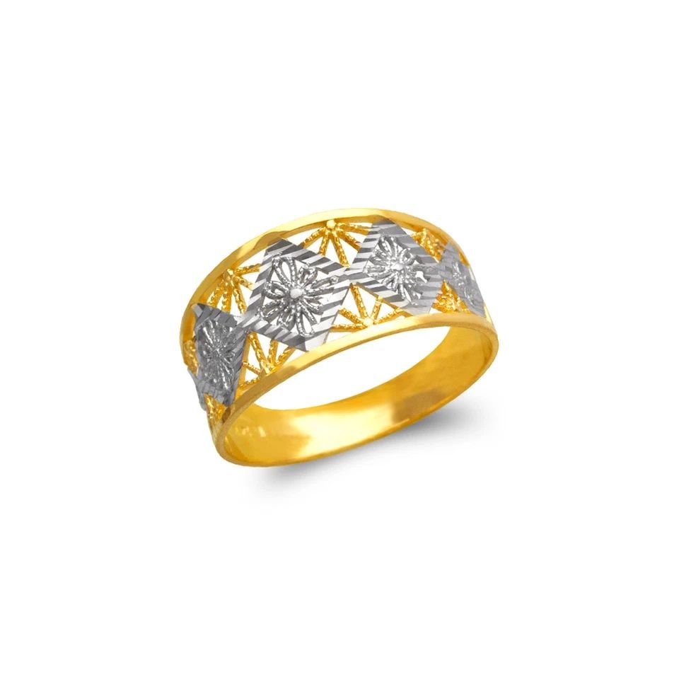 NEW 14K TWO TONE GOLD LADIES FILIGREE RING: NEW 14K TWO TONE GOLD LADIES FILIGREE RING LADIES FILIGREE RING NEW 14K TWO TONE GOLD SIZE Apx: 10mm WEIGHT: 2.1g