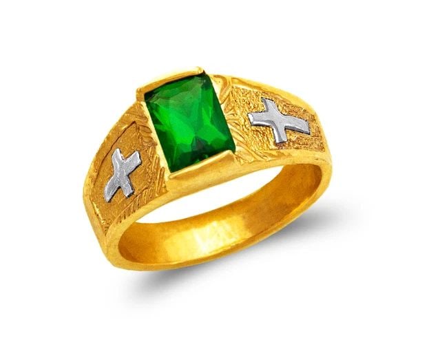NEW 14K TWO TONE GOLD KIDS RING (1 of 2)
