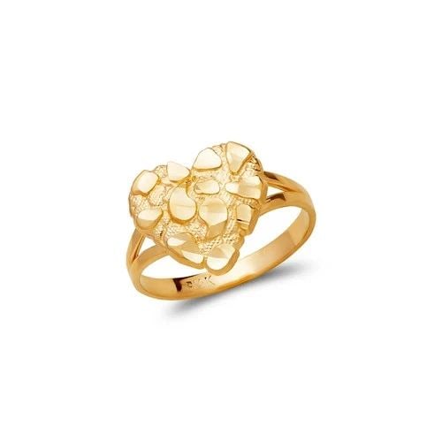 NEW 14K YELLOW GOLD HEART NUGGET RING (1 of 2)