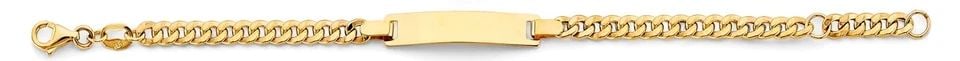 NEW 14K YELLOW GOLD HOLLOW CURB BABY ID BRACELET: NEW 14K YELLOW GOLD HOLLOW CUBAN BABY ID BRACELET HOLLOW CUBAN BABY ID BRACELET NEW 14K YELLOW GOLD LENGTH - 5+0.5in Apx WEIGHT - 2.1g
