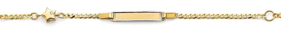 NEW 14K TWO TONE GOLDBABY ID WITH STAR BRACELET (1 of 2)