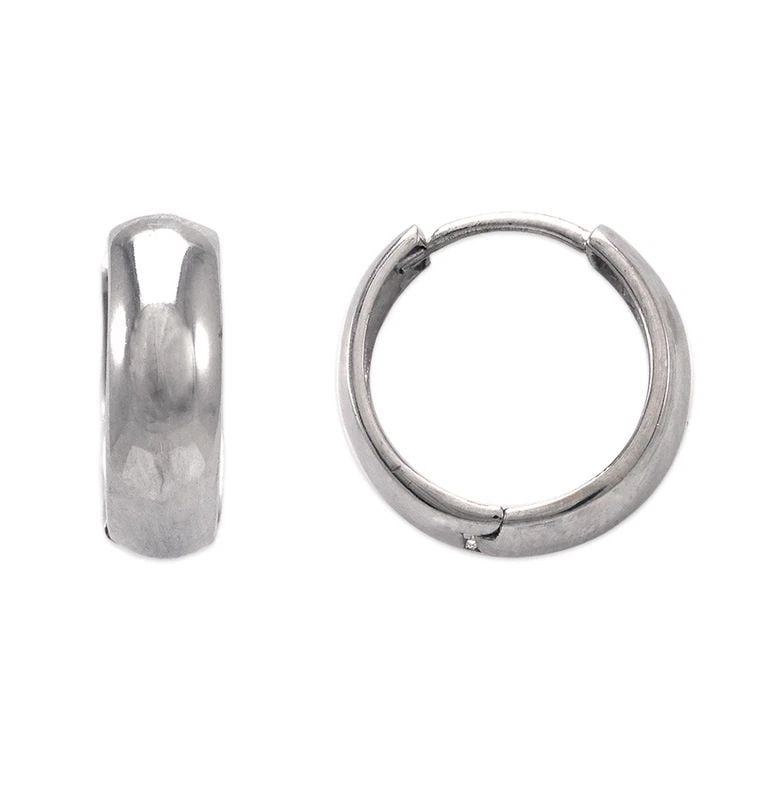NEW 14K WHITE GOLD 15MM HIGH POLISHED HUGGIE EARRINGS: NEW 14K WHITE GOLD 15MM HIGH POLISHED HUGGIE EARRINGS 15MM HIGH POLISHED HUGGIE EARRINGS NEW 14K WHITE GOLD Width: Approx. 4x15mm Apx WEIGHT: 2.1g