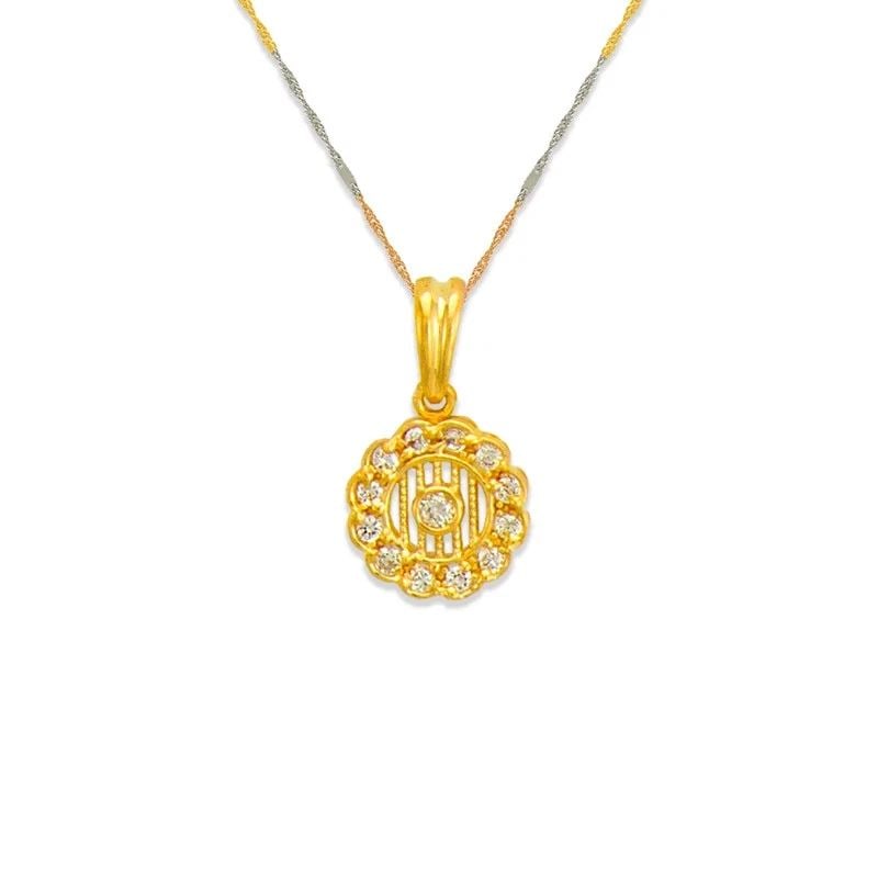 NEW 14K YELLOW GOLD FLOWER PENDANT (1 of 1)