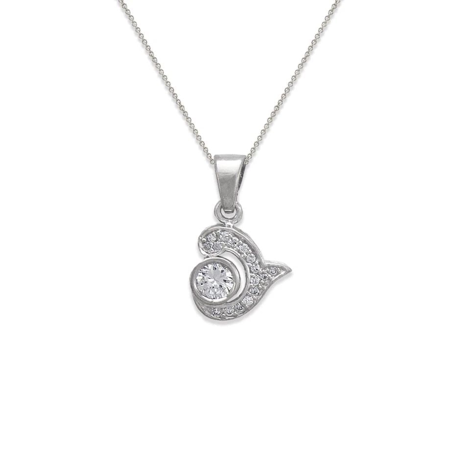 NEW 14K WHITE GOLD FLOWER PETAL PENDANT (1 of 1)