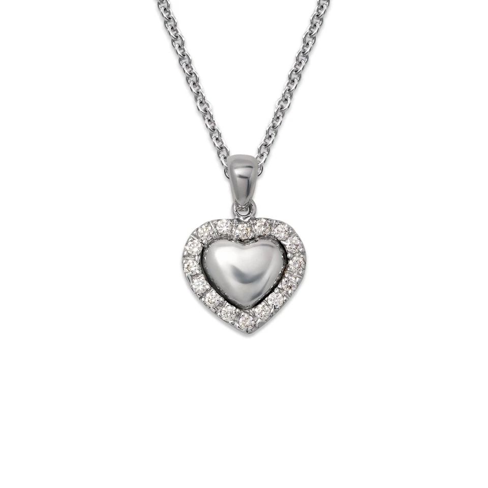 NEW 14K WHITE GOLD HEART PENDANT (1 of 1)