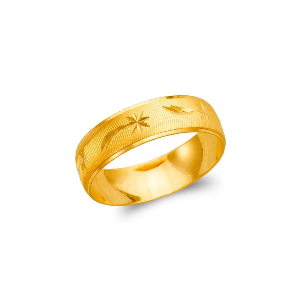 NEW 14K YELLOW GOLD SHOOTING STAR STAMPING WEDDING BAND (1 of 1)