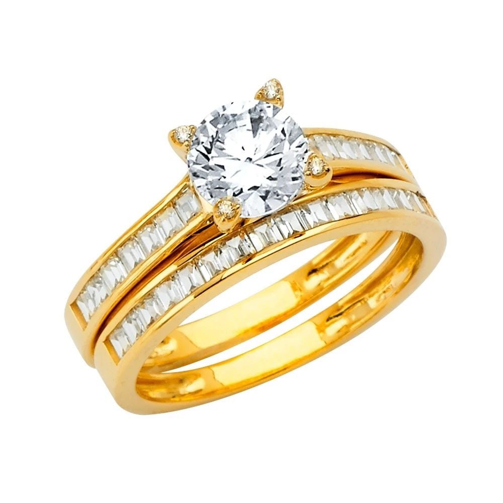 NEW 14K YELLOW GOLD ENGAGEMENT RING -SIZE 7: NEW 14K YELLOW GOLD CZ ENGAGEMENT RING CZ ENGAGEMENT RING NEW 14K YELLOW GOLD WIDTH : Average Apx. WEIGHT : 2.1g