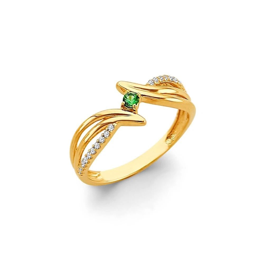 NEW 14K YELLOW GOLD 1 STONE MONTH RING- SIZE 7: NEW 14K YELLOW GOLD CZ 1 STONE MONTH RING CZ 1 STONE MONTH RING NEW 14K YELLOW GOLD WIDTH : Average Apx. WEIGHT : 2g