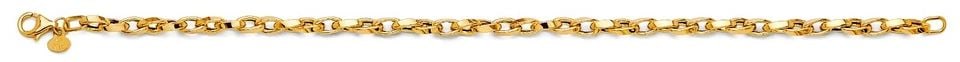 NEW 14K YELLOW GOLD HOLLOW FLAT TUBE OVAL ROLO BRACELET: NEW 14K YELLOW GOLD HOLLOW FLAT TUBE OVAL ROLO BRACELET HOLLOW FLAT TUBE OVAL ROLO BRACELET NEW 14K YELLOW GOLD LENGTH - 7.5in Apx WEIGHT - 2g