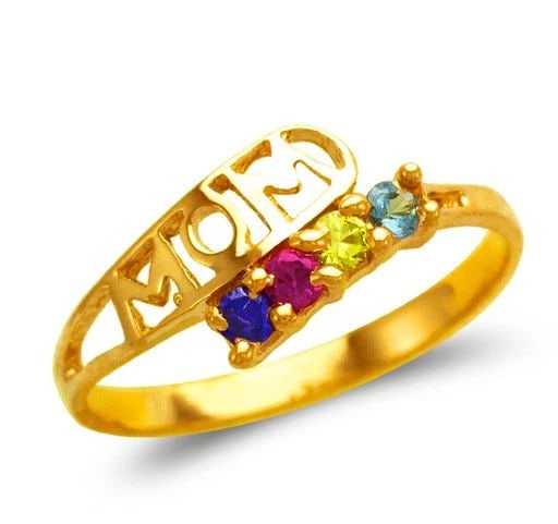 NEW 14K YELLOW GOLD MOM RING (1 of 2)