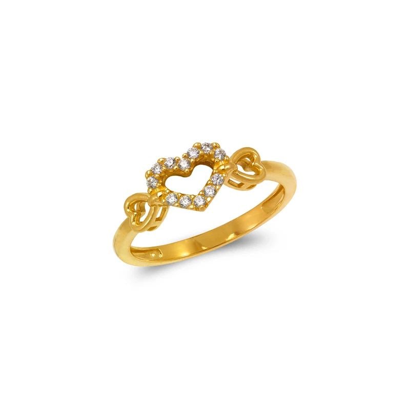 NEW 14K YELLOW GOLD LADIES FANCY HEART RING: NEW 14K YELLOW GOLD LADIES FANCY HEART RING LADIES FANCY HEART RING NEW 14K YELLOW GOLD SIZE Apx: 7mm WEIGHT: 2.0g