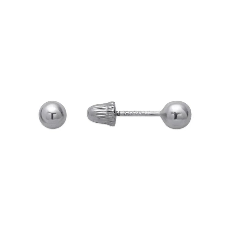 NEW 14K WHITE GOLD 3MM BALL STUD EARRINGS: NEW 14K WHITE GOLD 3MM BALL STUD EARRINGS 3MM BALL STUD EARRINGS NEW 14K WHITE GOLD Width: Approx. 3mm Apx WEIGHT: 2g