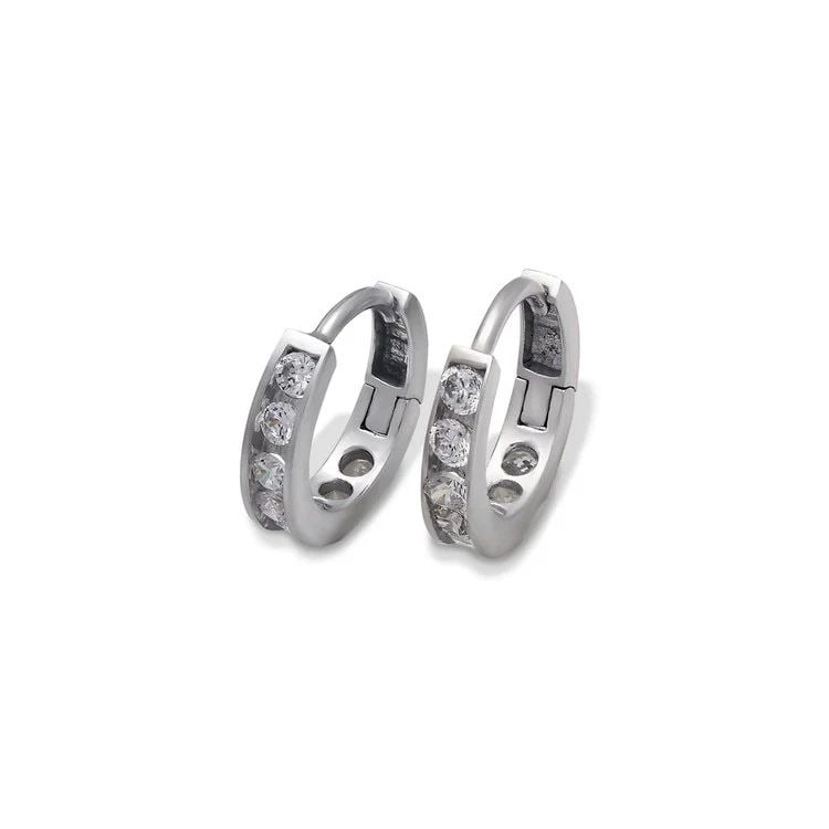 NEW 14K WHITE GOLD 12MM HUGGIE EARRINGS: NEW 14K WHITE GOLD 12MM HUGGIE EARRINGS 12MM HUGGIE EARRINGS NEW 14K WHITE GOLD Width: Approx. 12mm Apx WEIGHT: 2g