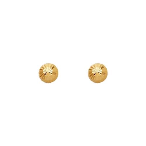 NEW 14K YELLOW GOLD 4MM DIAMOND CUT STUD EARRINGS: NEW 14K YELLOW GOLD 4MM DIAMOND CUT STUD EARRINGS 4MM DIAMOND CUT STUD EARRINGS NEW 14K YELLOW GOLD Width: Approx. 4mm AVERAGE Apx WEIGHT: 2g
