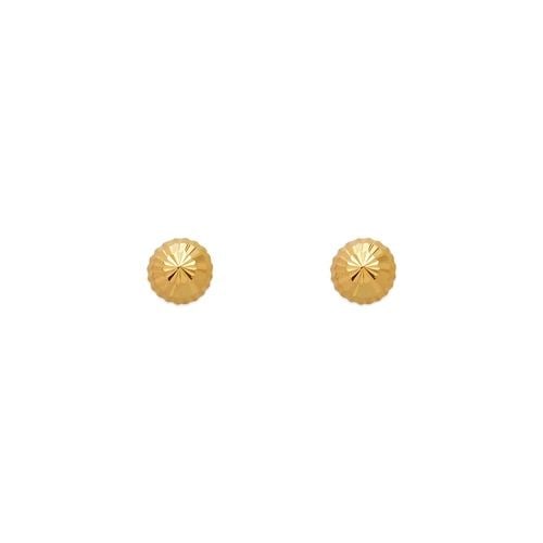 NEW 14K YELLOW GOLD 3MM DIAMOND CUT STUD EARRINGS: NEW 14K YELLOW GOLD 3MM DIAMOND CUT STUD EARRINGS 3MM DIAMOND CUT STUD EARRINGS NEW 14K YELLOW GOLD Width: Approx. 3mm AVERAGE Apx WEIGHT: 2g