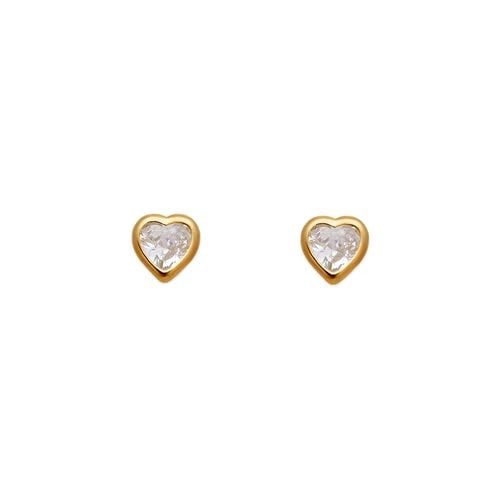 NEW 14K YELLOW GOLD 4MM HEART BEZEL STUD EARRINGS: NEW 14K YELLOW GOLD 4MM HEART BEZEL STUD EARRINGS 4MM HEART BEZEL STUD EARRINGS NEW 14K YELLOW GOLD Width: Approx. 4mm AVERAGE Apx WEIGHT: 2g