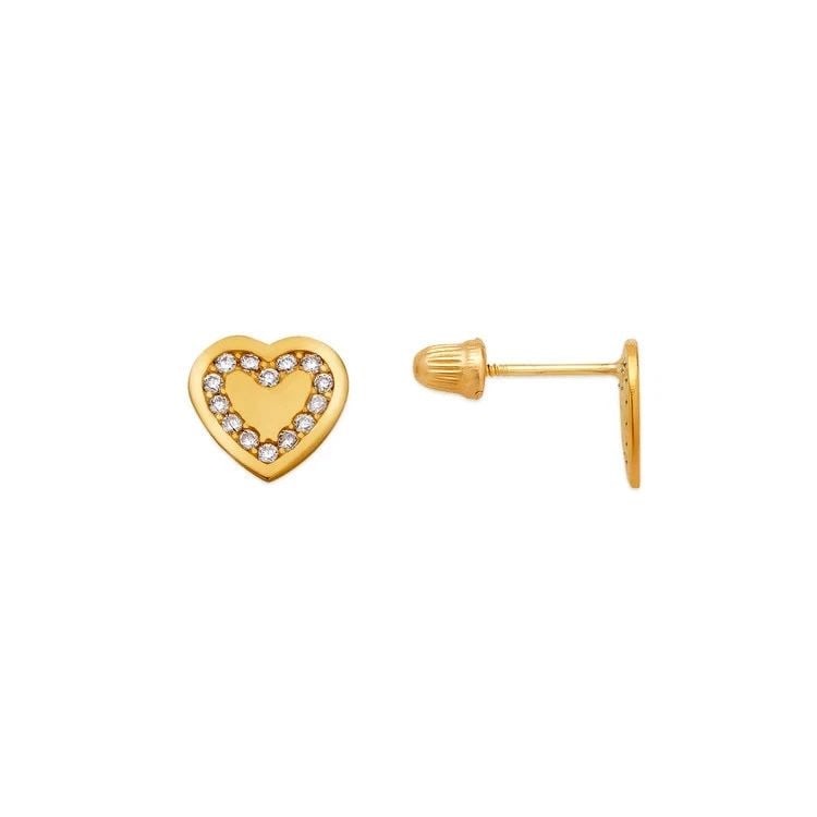 NEW 14K YELLOW GOLD COIN HEART STUD EARRINGS: NEW 14K YELLOW GOLD COIN HEART STUD EARRINGS COIN HEART STUD EARRINGS NEW 14K YELLOW GOLD Width: Approx. 7.5x7mm Apx WEIGHT: 2g