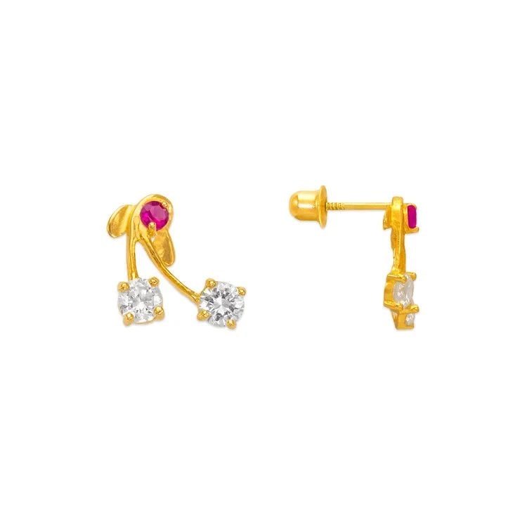 NEW 14K YELLOW GOLD CHERRY STUD EARRINGS: NEW 14K YELLOW GOLD CHERRY STUD EARRINGS CHERRY STUD EARRINGS NEW 14K YELLOW GOLD Width: Approx. 9x12mm Apx WEIGHT: 2g