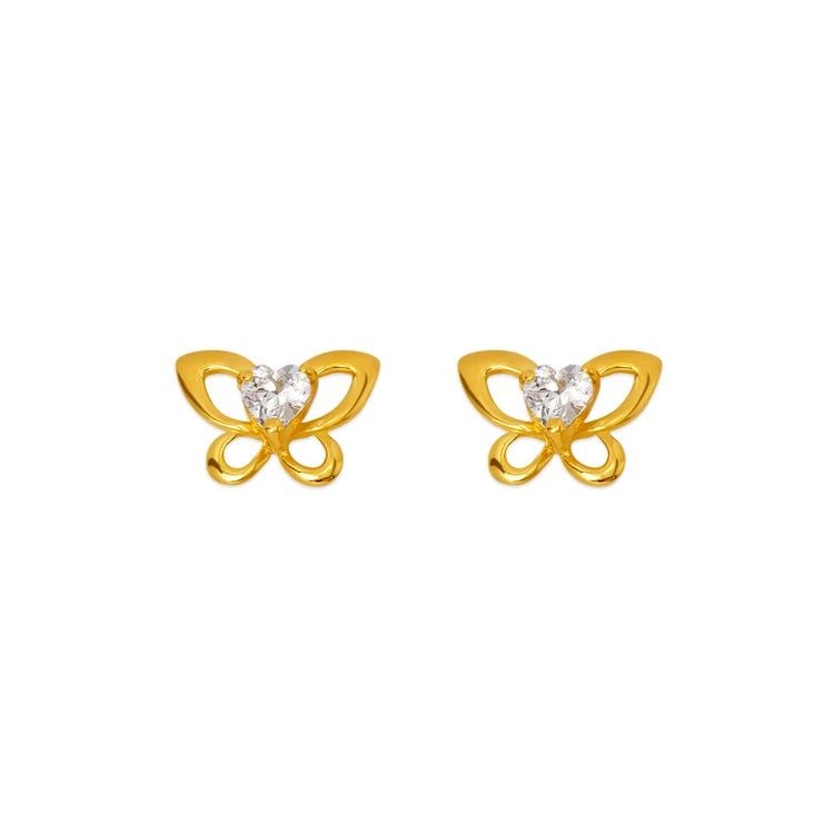 NEW 14K YELLOW GOLD BUTTERFLY STUD EARRINGS: NEW 14K YELLOW GOLD BUTTERFLY STUD EARRINGS BUTTERFLY STUD EARRINGS NEW 14K YELLOW GOLD Width: Approx. 9x6mm Apx WEIGHT: 2g