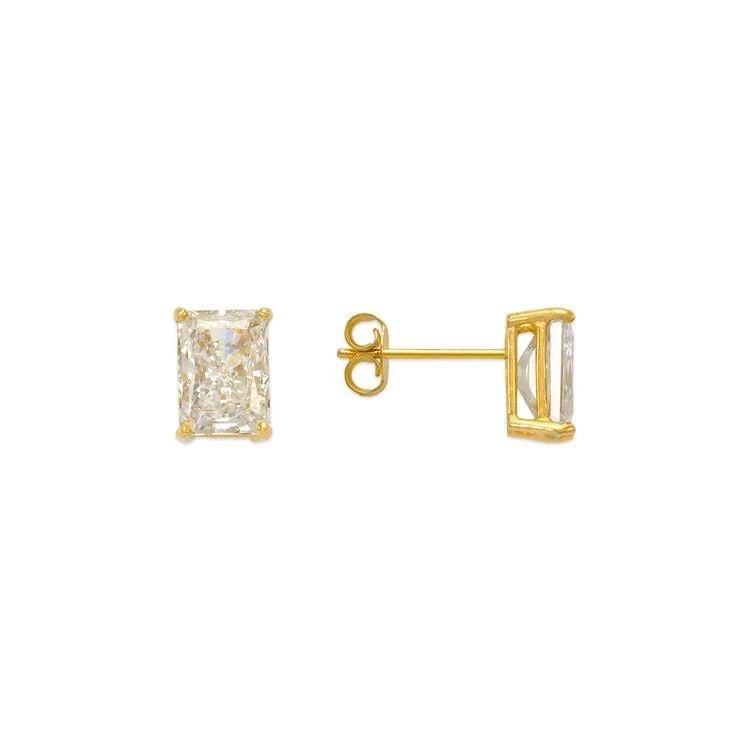 NEW 14K YELLOW GOLD CUSHION CUT STUD EARRINGS: NEW 14K YELLOW GOLD CUSHION CUT STUD EARRINGS CUSHION CUT STUD EARRINGS NEW 14K YELLOW GOLD Width: Approx. 5.5x7mm Apx WEIGHT: 2g