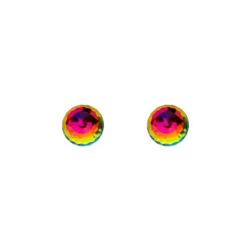 NEW 14K YELLOW GOLD DISCO BALL STUD EARRINGS (1 of 2)