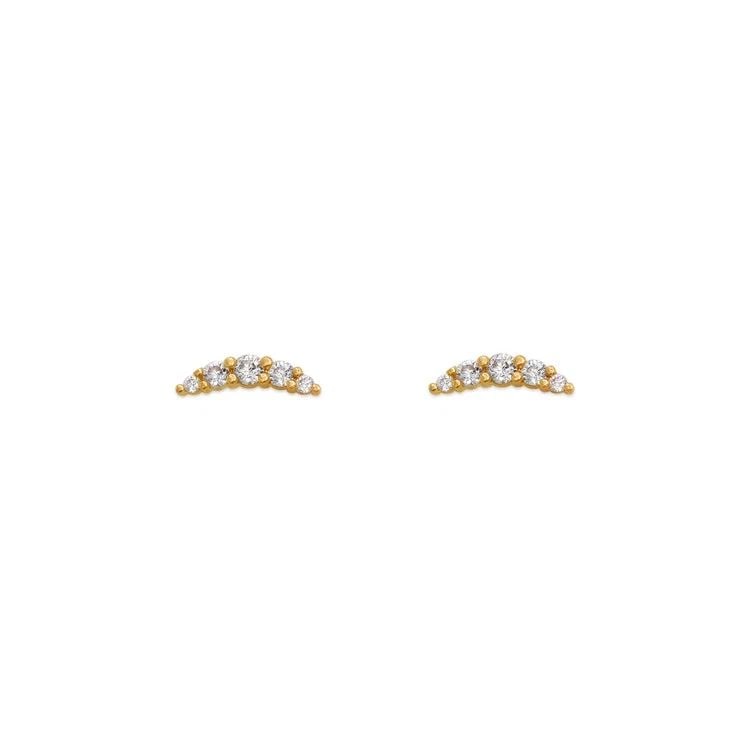 NEW 14K YELLOW GOLD ARCHES FLATBACK STUD EARRINGS: NEW 14K YELLOW GOLD ARCHES FLATBACK STUD EARRINGS ARCHES FLATBACK STUD EARRINGS NEW 14K YELLOW GOLD Width: Approx. 8x2mm Apx WEIGHT: 2g