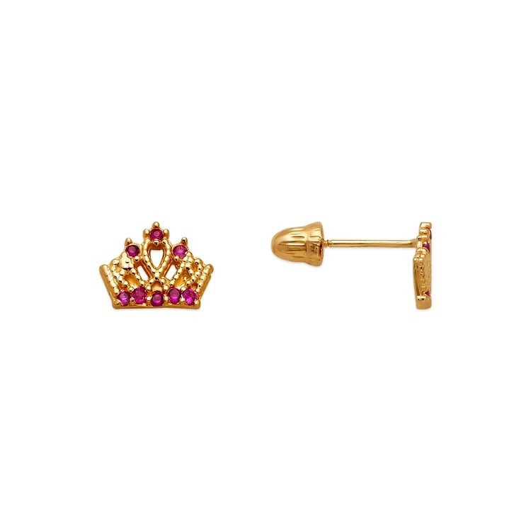 NEW 14K YELLOW GOLD DIAMOND CUT FLOWER STUD EARRINGS (1 of 1)