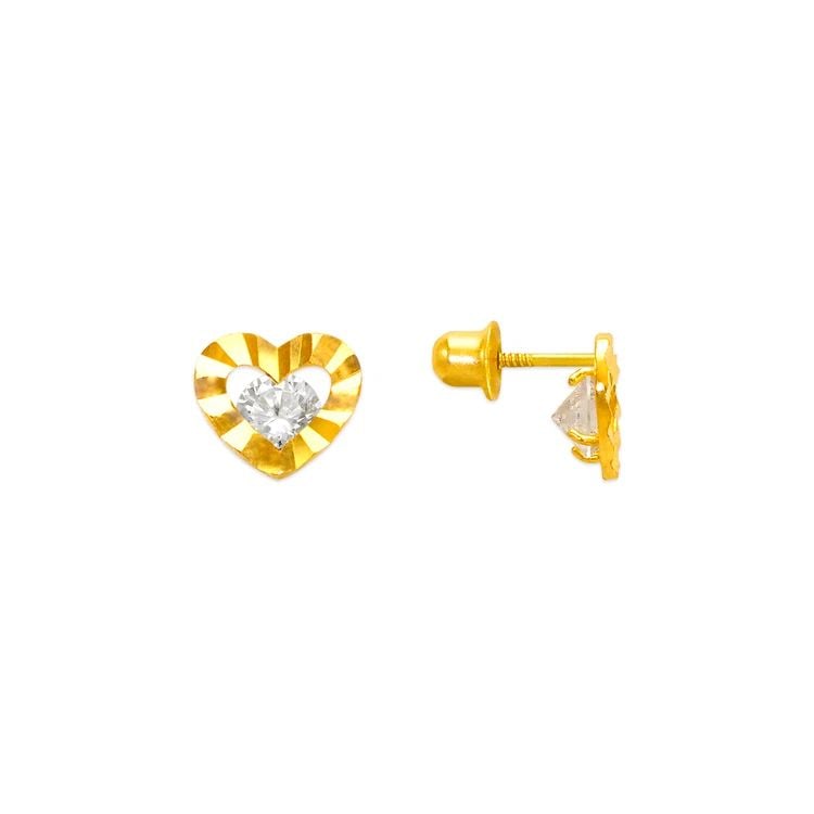 NEW 14K YELLOW GOLD HEART STUD EARRINGS: NEW 14K YELLOW GOLD HEART STUD EARRINGS HEART STUD EARRINGS NEW 14K YELLOW GOLD Width: Approx. 7x7mm Apx WEIGHT: 2g
