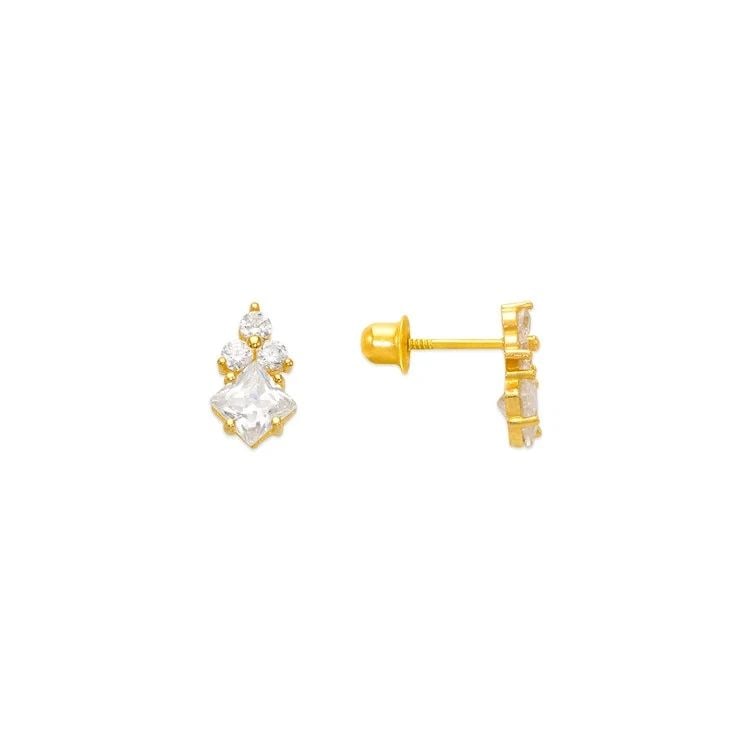 NEW 14K YELLOW GOLD FLOWER STUD EARRINGS: NEW 14K YELLOW GOLD FLOWER STUD EARRINGS FLOWER STUD EARRINGS NEW 14K YELLOW GOLD Width: Approx. 5x8mm Apx WEIGHT: 2g