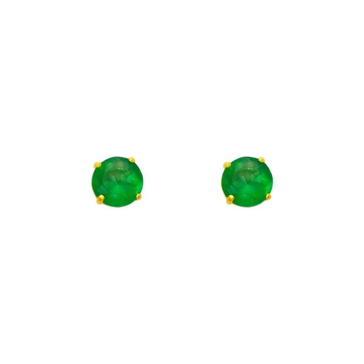 NEW 14K YELLOW GOLD GREEN EMERALD BIRTHSTONE SCREWBACK STUD EARRINGS: NEW 14K YELLOW GOLD GREEN EMERALD BIRTHSTONE SCREWBACK STUD EARRINGS GREEN EMERALD BIRTHSTONE SCREWBACK STUD EARRINGS NEW 14K YELLOW GOLD Width: Approx. 4mm Apx WEIGHT: 2g