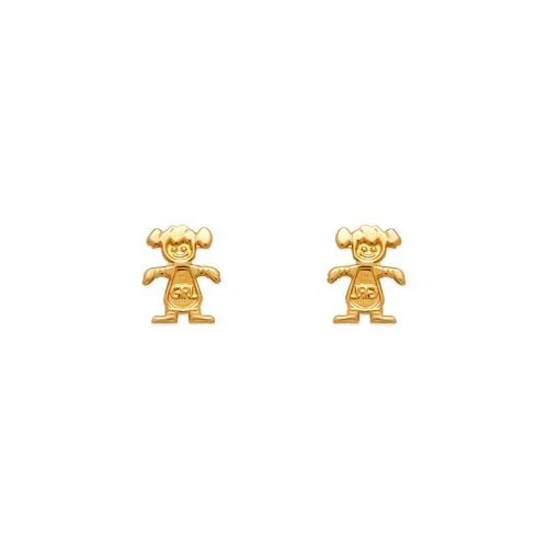 NEW 14K YELLOW GOLD GIRL STUD EARRINGS: NEW 14K YELLOW GOLD GIRL STUD EARRINGS GIRL STUD EARRINGS NEW 14K YELLOW GOLD Width: Approx. 6x7mm AVERAGE Apx WEIGHT: 2g