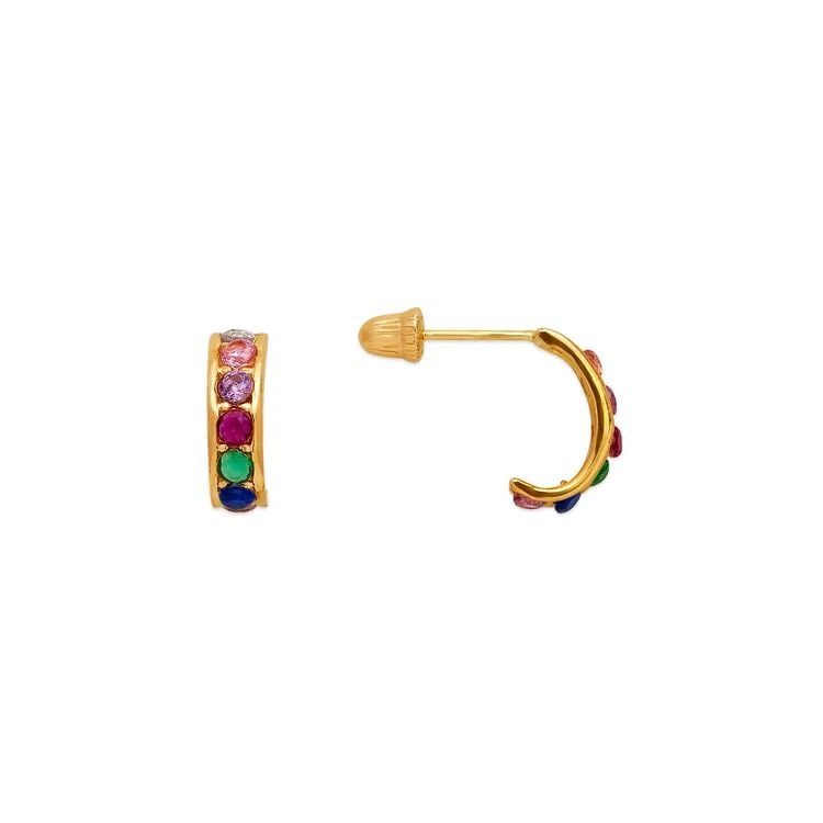 NEW 14K YELLOW GOLD RAINBOW HUGGIES STUD EARRINGS: NEW 14K YELLOW GOLD RAINBOW HUGGIES STUD EARRINGS RAINBOW HUGGIES STUD EARRINGS NEW 14K YELLOW GOLD Width: Approx. 3x9.5mm Apx WEIGHT: 2g