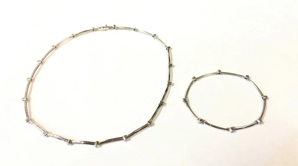 TIFFANY & CO. PLATINUM, DIAMOND NECKLACE & BRACELET (15" & 7") 40.4G TOTAL (1 of 2)