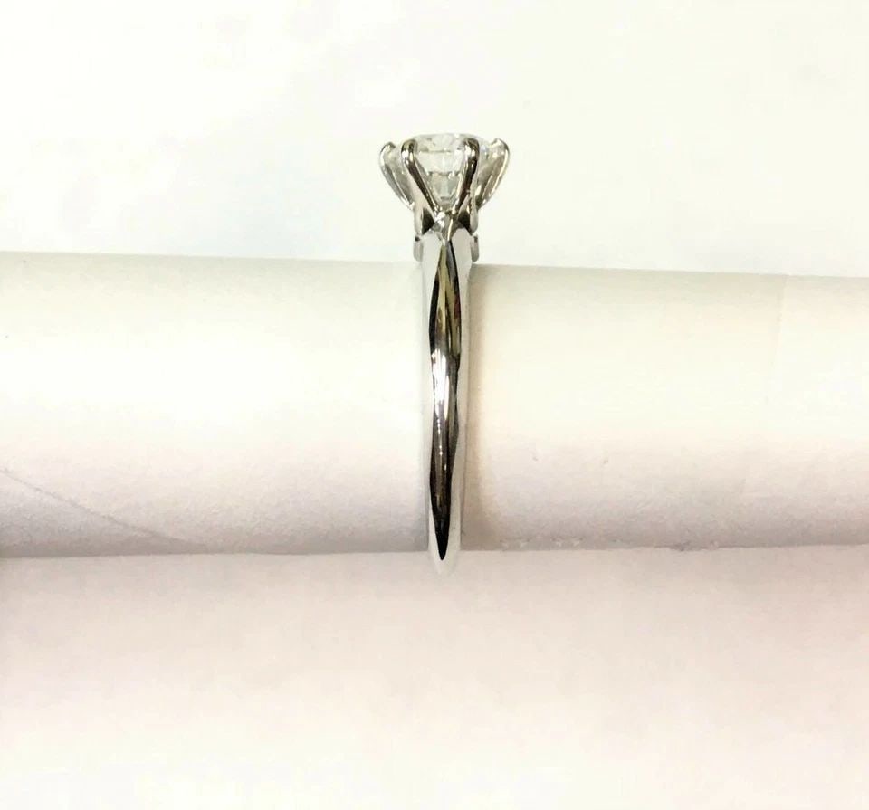 TIFFANY & CO. PLATINUM RING, SOLITAIRE 1.01CT ROUND DIAMOND ( SIZE: 4.25 ) 4.2G (1 of 2)