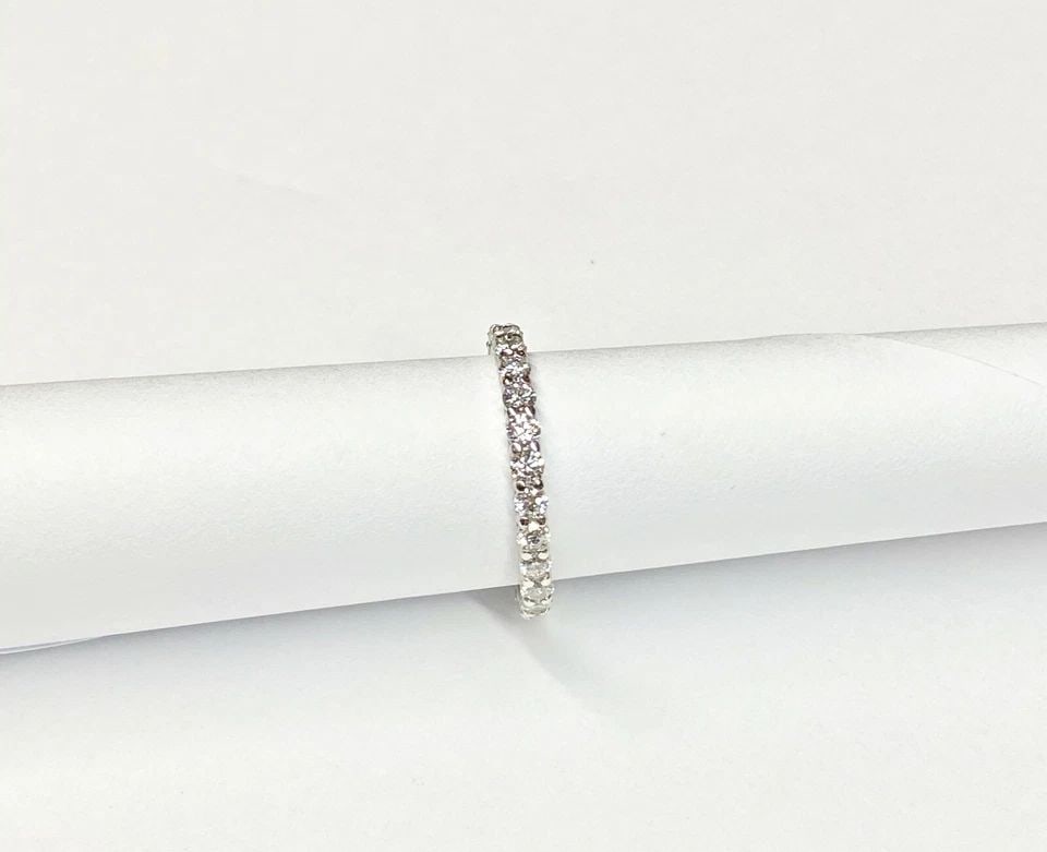 TIFFANY & CO. PLATINUM DIAMOND ETERNITY RING/BAND 2.0MM (SIZE 4) 2 GRAM (1 of 2)