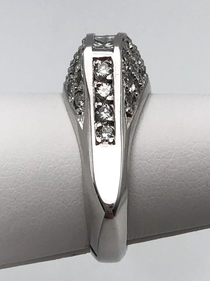 14K WHITE GOLD DOME STYLE RING, 3.5CTS NATURAL DIAMONDS ( SIZE: 6.75 ) 8.5G (1 of 2)