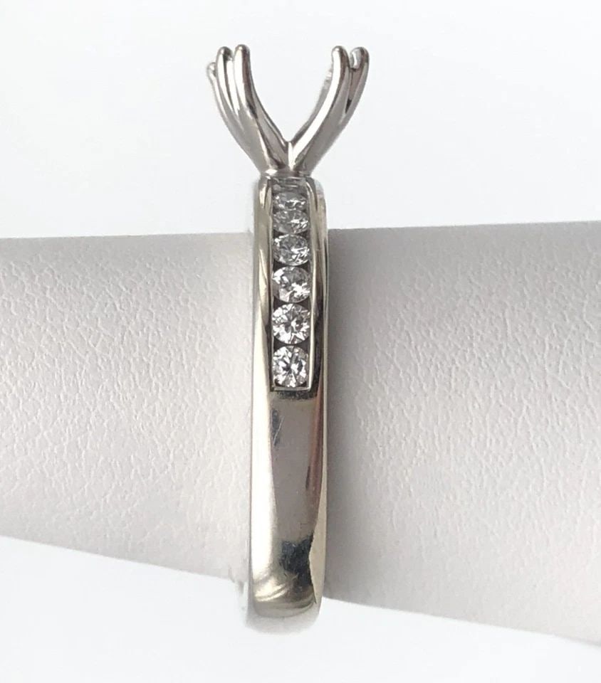 A. JAFFE 18K WHITE GOLD RING SEMI-MOUNT 0.45CTS DIAMONDS ( SIZE: 6.75 ) 7.4G (1 of 2)